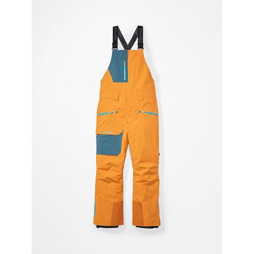 Marmot Ski Pants Blue Yellow NZ - Smokes Run Pants Mens NZ2167083